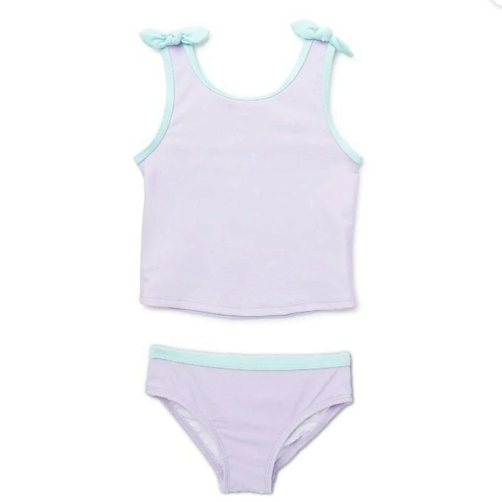 Wonder Nation Toddler Girl Tankini Swimsuit 2T New with Tags Lavender Sky Sweet